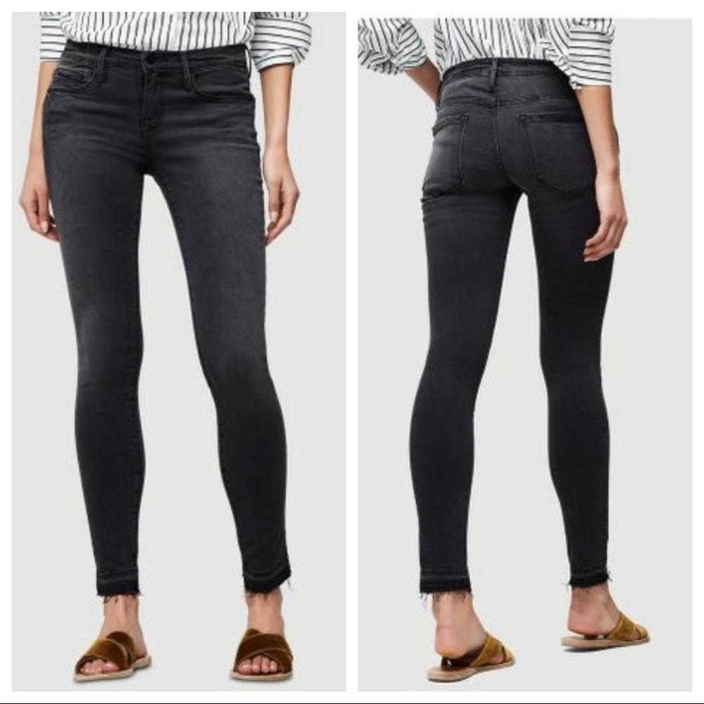 FRAME Le Skinny de Jeanne Crop Black Jeans Mid Rise Women’s Sz 29‎